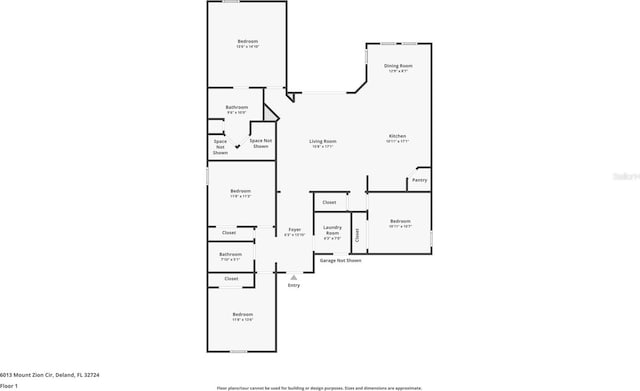 6013 Mount Zion Cir, Deland, FL 32724 - property floor plan