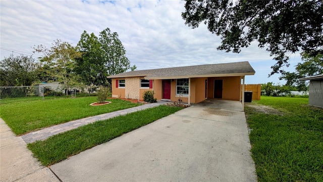 331 Greens End St, Orlando, FL 32810 - ranch-style house featuring concrete driveway, an attached carport, and stucco siding