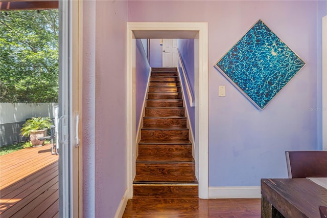 1919 E S St, Orlando, FL 32801 - stairs featuring baseboards and wood finished floors