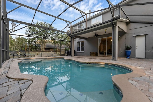 1245 Reagans Reserve Blvd, Apopka, FL 32712 - view of pool featuring a patio, a ceiling fan, and a lanai