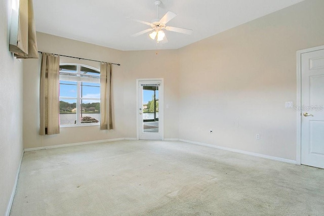 529 Quail Down Dr, Debary, FL 32713 - unfurnished room with light carpet, ceiling fan, and baseboards