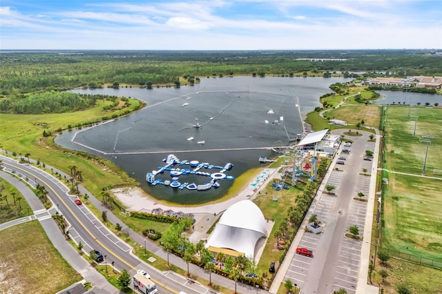 8518 Nemours Pkwy, Orlando, FL 32827 - aerial view of a nearby body of water and a forest