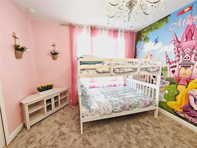 949 Leader St, Davenport, FL 33896 - carpeted bedroom featuring a chandelier and baseboards