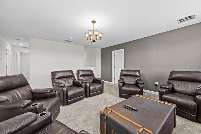 8822 Interlocking Ct, Davenport, FL 33896 - carpeted home theater room featuring a chandelier and baseboards