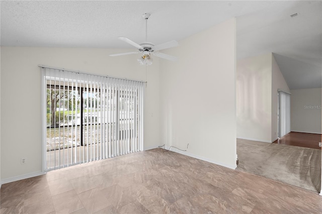9145 Fort Jefferson Blvd, Orlando, FL 32822 - unfurnished room with vaulted ceiling, a ceiling fan, and baseboards