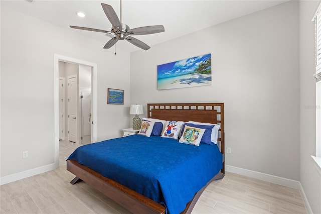 15049 Canopy Cover Dr, Winter Garden, FL 34787 - bedroom featuring baseboards, recessed lighting, ceiling fan, and wood finished floors