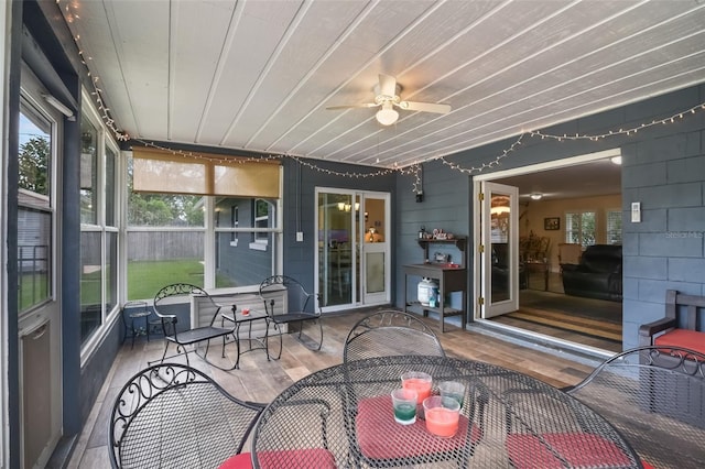 704 Tangerine Ct, Winter Garden, FL 34787 - sunroom with outdoor dining area and a ceiling fan