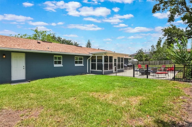 704 Tangerine Ct, Winter Garden, FL 34787 - back of property with a sunroom and concrete block siding
