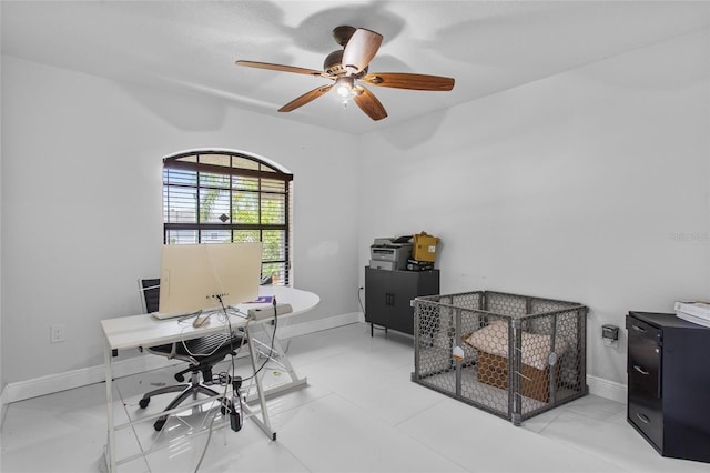 4905 Emilee Grace Ln, Saint Cloud, FL 34771 - office area with ceiling fan and baseboards