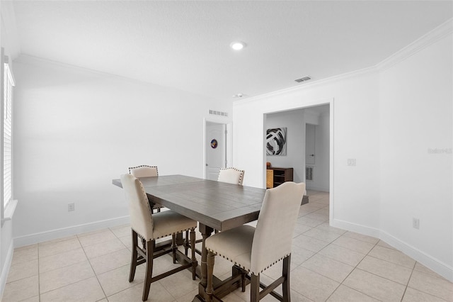 15356 White Tail Loop, Mascotte, FL 34753 - dining space with ornamental molding, light tile patterned floors, baseboards, and recessed lighting