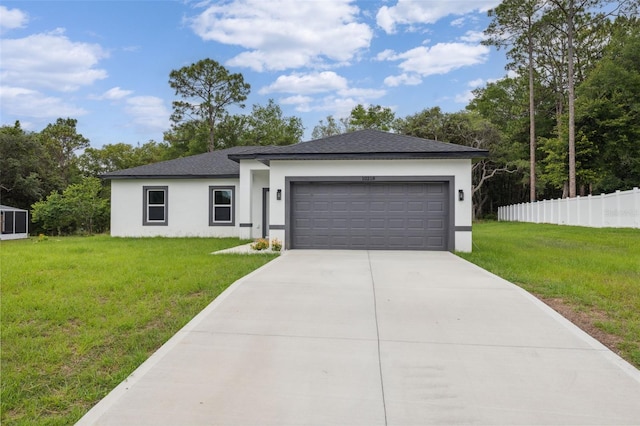 10218 N Langdon Rd, Citrus Springs, FL 34434 - view of front of home featuring stucco siding, an attached garage, concrete driveway, and roof with shingles
