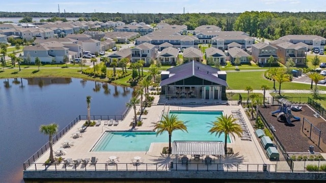 613 Terrapin Dr, Debary, FL 32713 - aerial view of residential area featuring a pool and a nearby body of water