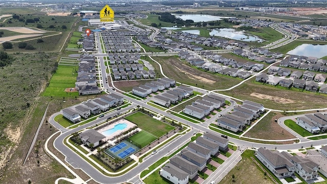 16055 Silver Brook Way, Winter Garden, FL 34787 - aerial view of property and surrounding area featuring a large body of water and nearby suburban area