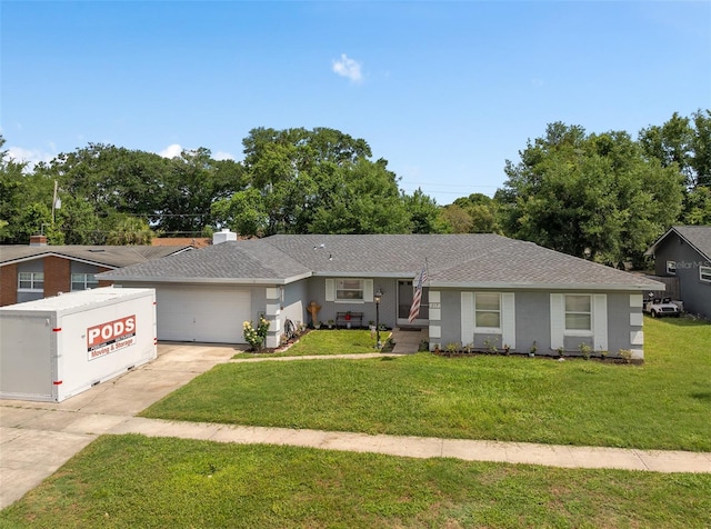 217 Spencer St, Orlando, FL 32839 - single story home with driveway, a front yard, a garage, and a shingled roof