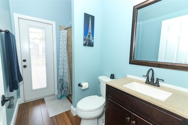 319 Morning View Dr, Winter Garden, FL 34787 - full bathroom featuring vanity, wood finished floors, and a shower with shower curtain