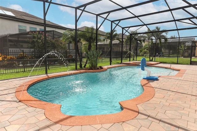 319 Morning View Dr, Winter Garden, FL 34787 - view of swimming pool featuring a patio, a hot tub, and glass enclosure