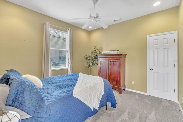 1017 Parkside Pointe Blvd, Apopka, FL 32712 - carpeted bedroom with baseboards, ceiling fan, and recessed lighting