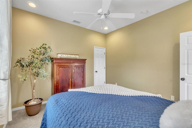 1017 Parkside Pointe Blvd, Apopka, FL 32712 - bedroom with carpet floors, baseboards, a ceiling fan, and recessed lighting