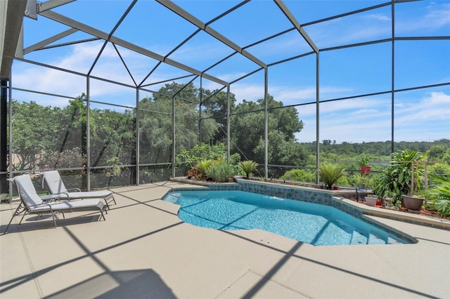 1017 Parkside Pointe Blvd, Apopka, FL 32712 - swimming pool featuring a patio and glass enclosure