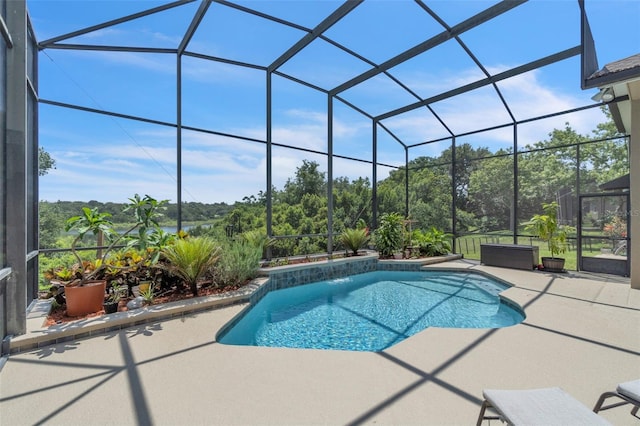 1017 Parkside Pointe Blvd, Apopka, FL 32712 - outdoor pool featuring a patio and glass enclosure