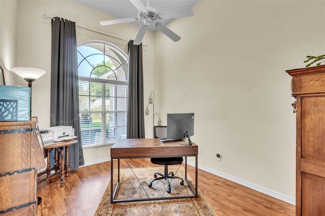 1017 Parkside Pointe Blvd, Apopka, FL 32712 - office space featuring light wood-type flooring, baseboards, and a ceiling fan