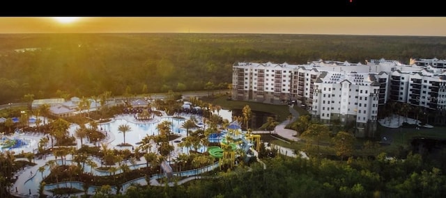 14501 Grove Resort Ave Unit 2129, Winter Garden, FL 34787 - aerial view at dusk of a wooded view and view of pool