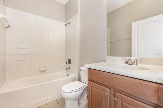 11621 Ashton Field Ave, Riverview, FL 33579 - full bath featuring toilet, vanity,  shower combination, and tile patterned floors