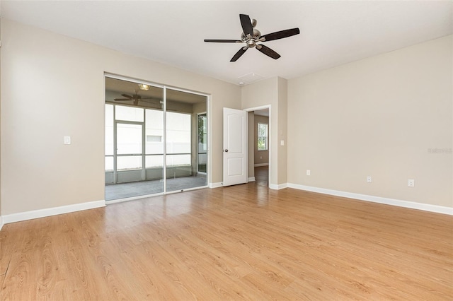 11621 Ashton Field Ave, Riverview, FL 33579 - unfurnished room featuring ceiling fan, light wood-style flooring, and baseboards