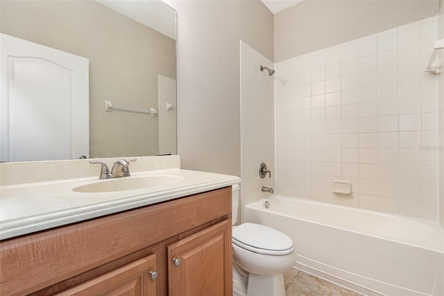 11621 Ashton Field Ave, Riverview, FL 33579 - full bath with toilet, vanity, washtub / shower combination, and tile patterned flooring