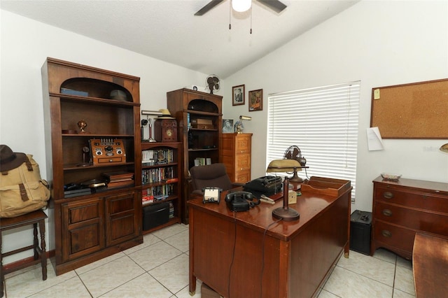 3939 Magnolia Lake Ln, Orlando, FL 32810 - office space with lofted ceiling, light tile patterned floors, and a ceiling fan