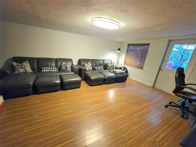 663 68th Ave S, Saint Petersburg, FL 33705 - living room with wood finished floors and a textured ceiling