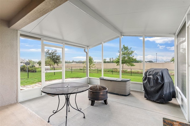 1805 Kingsmill Dr, Bartow, FL 33830 - sunroom with an outdoor fire pit
