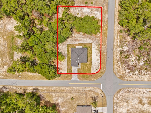 17762 SW 33rd Ter, Ocala, FL 34473 - aerial view of property and surrounding area featuring property boundaries highlighted