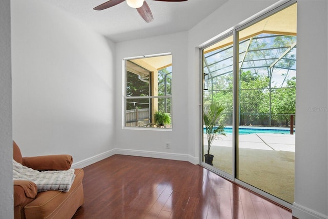 13631 Via Roma Cir, Clermont, FL 34711 - unfurnished room with a ceiling fan and wood finished floors