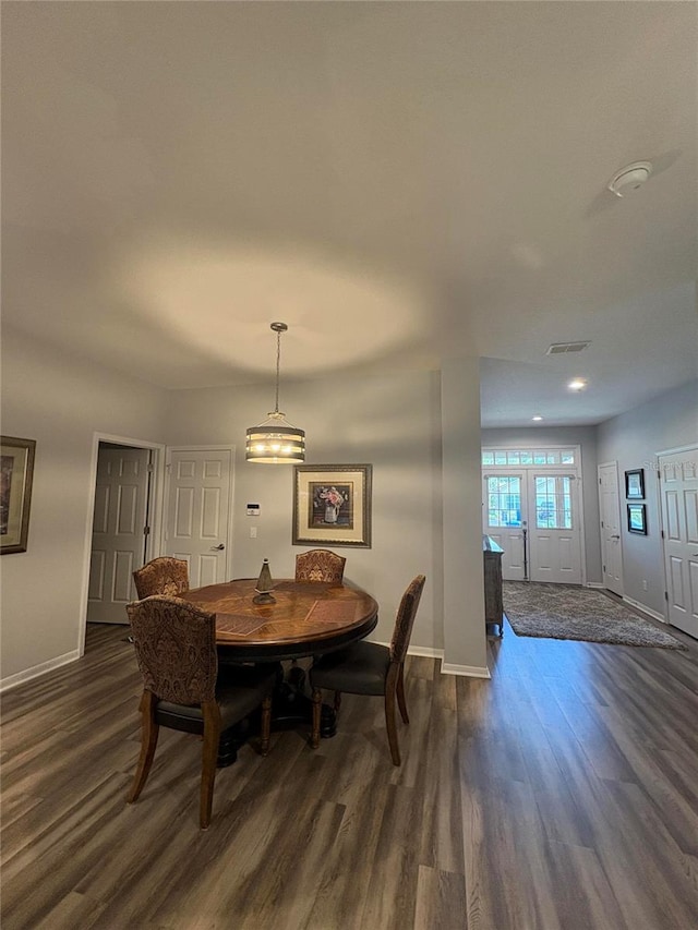 1212 Georgia Trace Ave, Valrico, FL 33596 - dining space with baseboards, dark wood-style floors, and recessed lighting