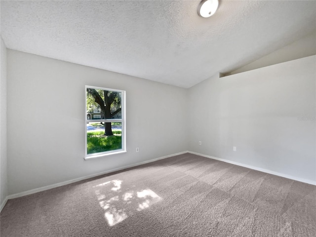 612 Doe Cove Pl, Apopka, FL 32703 - carpeted spare room featuring lofted ceiling, a textured ceiling, and baseboards