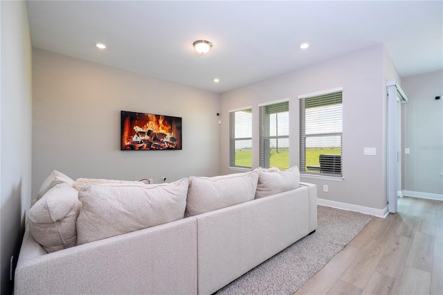 16489 Silver Brook Way, Winter Garden, FL 34787 - living area with light wood-style flooring, baseboards, and recessed lighting