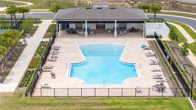 16489 Silver Brook Way, Winter Garden, FL 34787 - community pool with an outdoor living space and a patio area