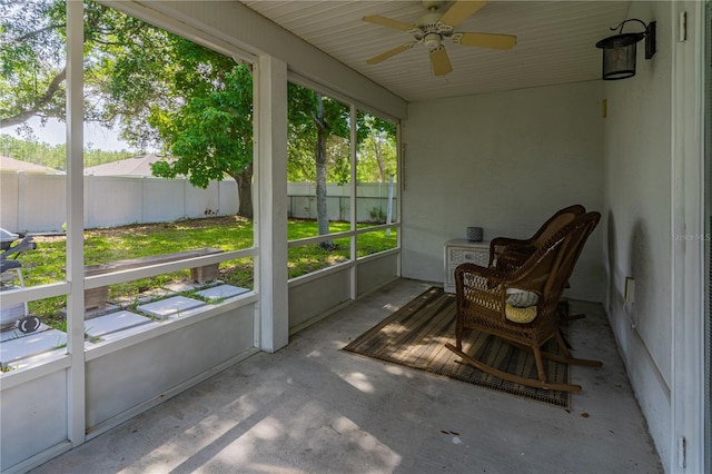 46 Frenora Ln, Palm Coast, FL 32137 - sunroom featuring ceiling fan