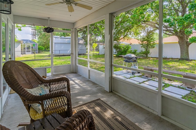46 Frenora Ln, Palm Coast, FL 32137 - sunroom with ceiling fan