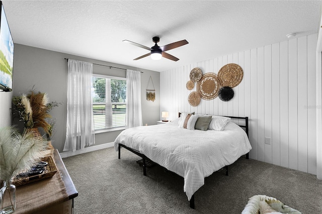 5478 NW 153rd Ct, Morriston, FL 32668 - carpeted bedroom featuring a ceiling fan, a textured ceiling, and baseboards