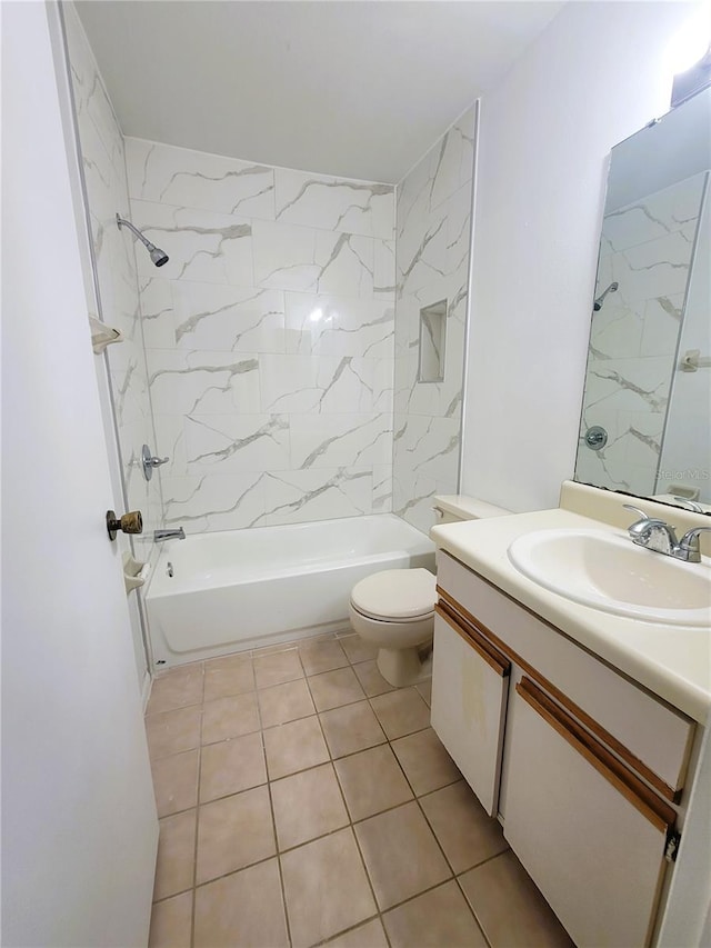 3124 S Semoran Blvd Unit 206, Orlando, FL 32822 - bathroom with vanity, tub / shower combination, tile patterned floors, and toilet