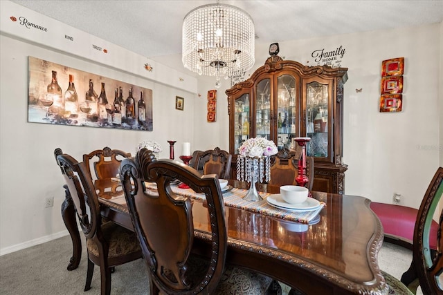1321 Dunbarton Ct, Kissimmee, FL 34758 - carpeted dining space with a chandelier and baseboards