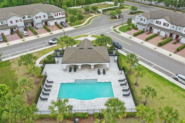 328 Cedar Bark Ln, Sanford, FL 32771 - aerial view of residential area featuring a pool area