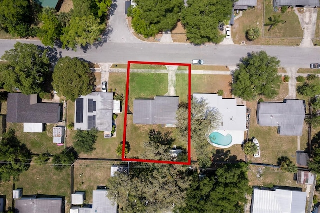 826 Cherokee Cir, Sanford, FL 32773 - aerial overview of property's location featuring property parcel outlined and a pool