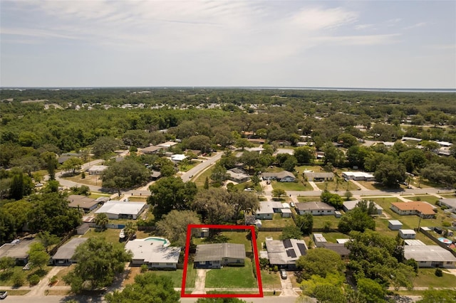 826 Cherokee Cir, Sanford, FL 32773 - aerial perspective of suburban area with property parcel outlined