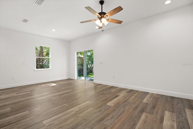 1119 W 7th St, Sanford, FL 32771 - spare room with recessed lighting, a ceiling fan, wood finished floors, and baseboards