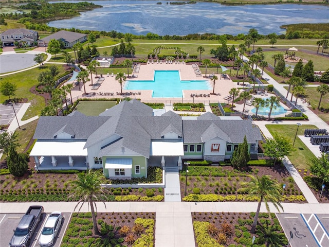 2227 Blue Salvia St, Clermont, FL 34711 - bird's eye view of a pool and a large body of water