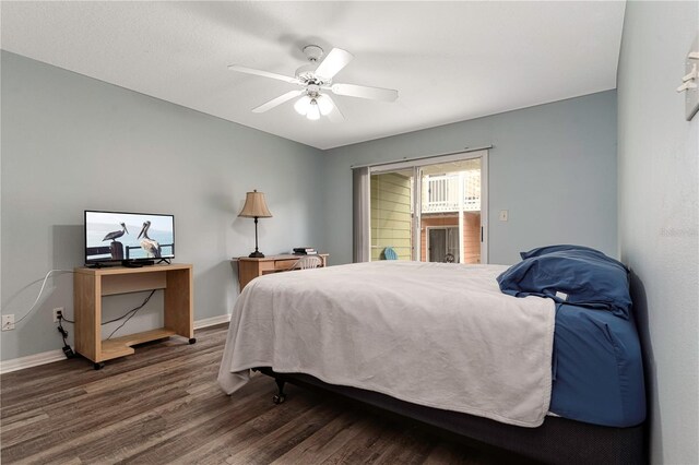 8719 Rockingham Ter Unit B, Kissimmee, FL 34747 - bedroom featuring wood finished floors, baseboards, and ceiling fan