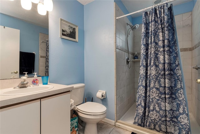 8719 Rockingham Ter Unit B, Kissimmee, FL 34747 - full bathroom with toilet, vanity, a shower stall, and tile patterned floors